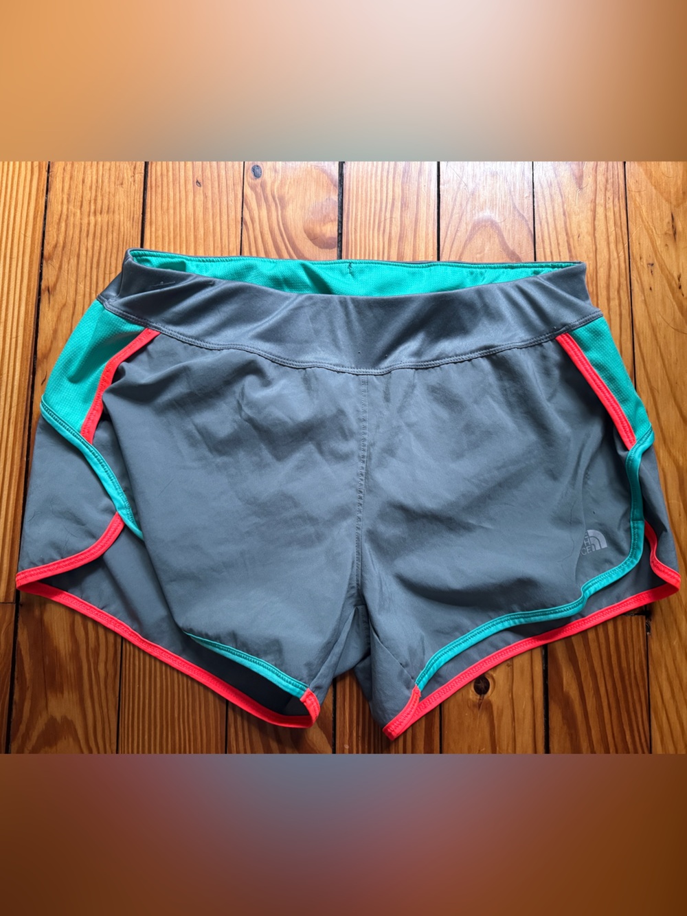 The North Face Gray Jacket with Teal and Coral